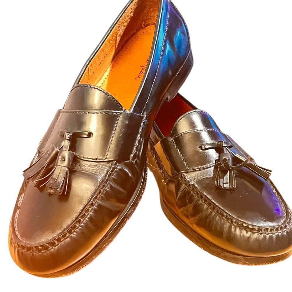 Cole Haan Black Leather Tassel Loafers size 11.5 D